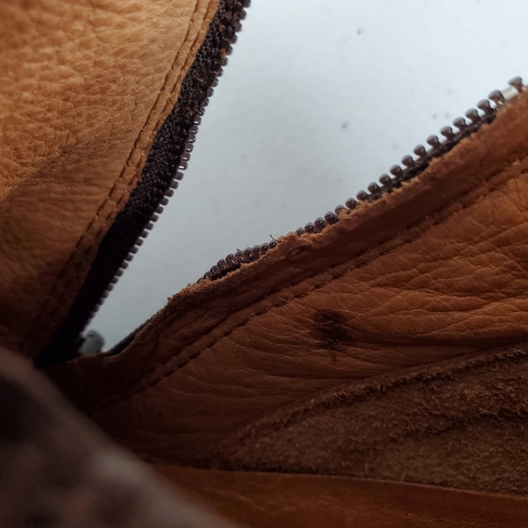 Lemon n’ Lime Leather Ankle Boot Size 41 Brown Lace-up Scrunch Comfort Bootie - Picture 13 of 16